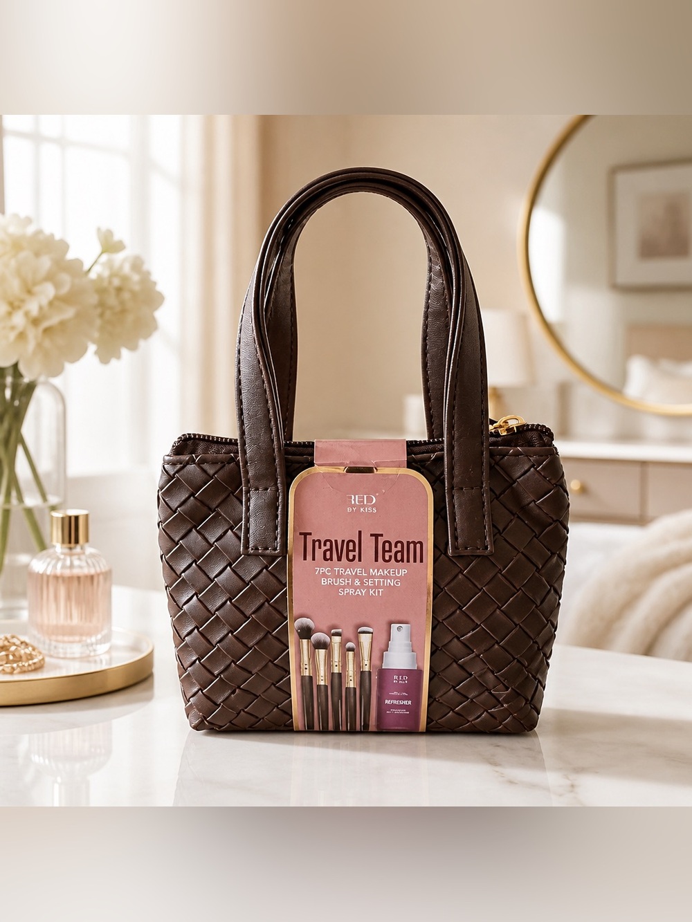 RED by KISS Travel Team 7PC Makeup Brush & Setting Spray Kit